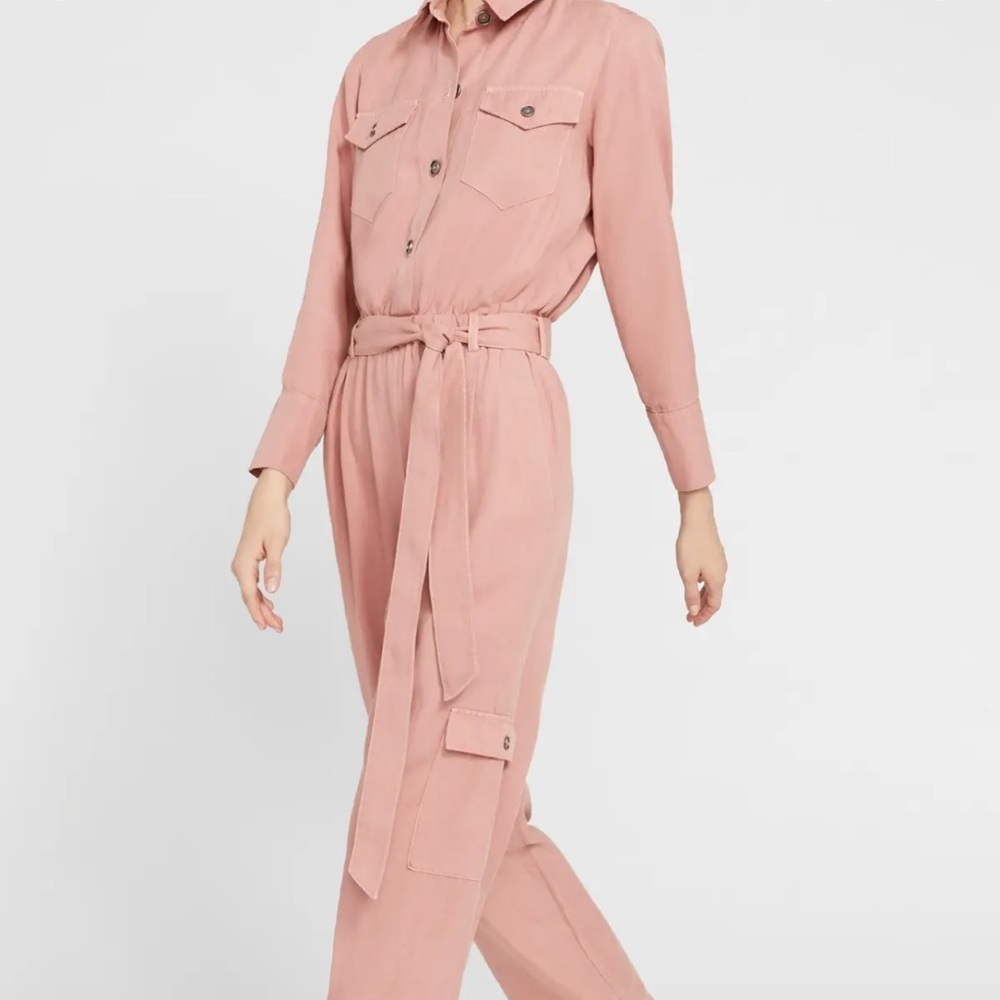 ALICE AND OLIVIA - Kai Cargo Jumpsuit -  In Rose Tan - NWT